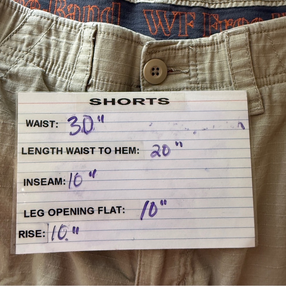 WearFirst Free Band Cargo Shorts Men's Size 30 Khaki Tan Stretch Pockets Casual - Picture 9 of 9